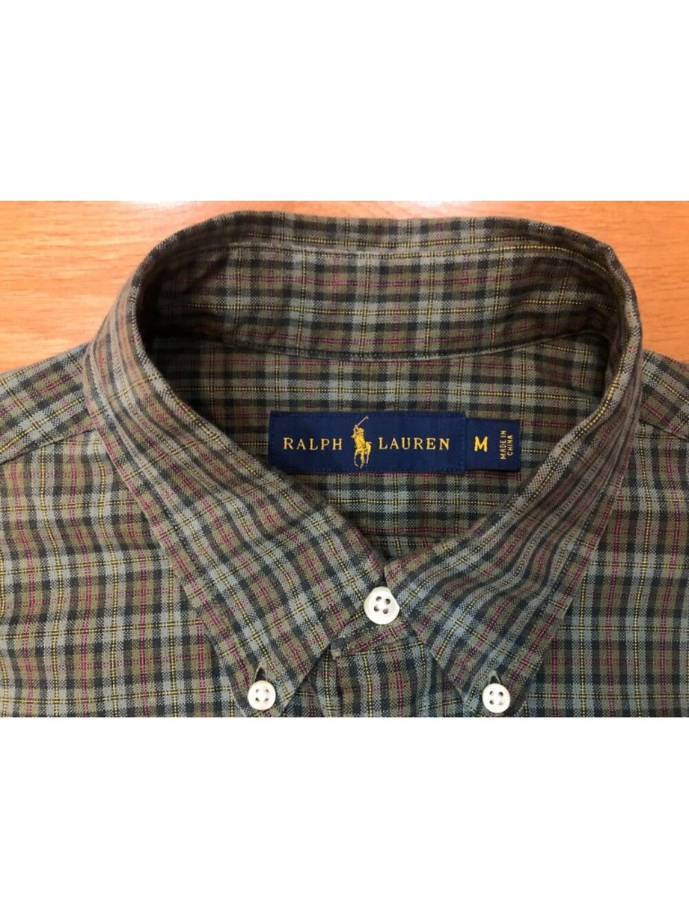 Ralph Lauren Men's Cotton Green Plaid Long-Sleeve Button Down Shirt Sz M Preppy - Picture 6 of 10